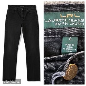 Lauren Ralph Lauren Vintage Black Womens Straight Leg Classic Denim Jeans